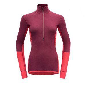 Dámský rolák Devold Wool Mesh Woman Half Zip Neck Velikost: L / Barva: malinová