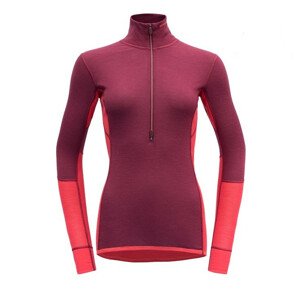 Dámský rolák Devold Wool Mesh Woman Half Zip Neck Velikost: M / Barva: malinová