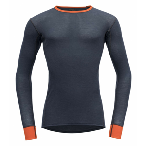 Pánské triko Devold Wool Mesh Man Shirt Velikost: M / Barva: šedá/oranžová