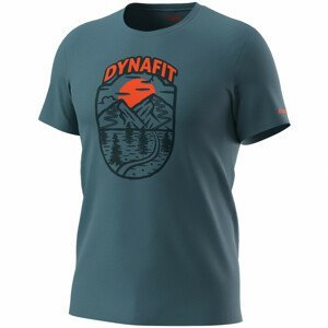 Pánské triko Dynafit Graphic Co M S/S Tee Velikost: M / Barva: tyrkysová/modrá