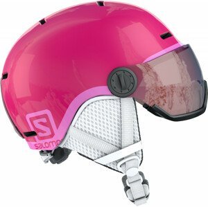 Dětská lyžařská přilba Salomon Grom Visor Velikost helmy: 53-56 cm / Barva: růžová