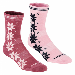 Ponožky Kari Traa Vinst Wool Sock 2PK Velikost ponožek: 36-38 / Barva: růžová