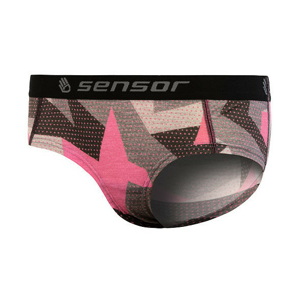Dámské kalhotky Sensor Merino Impress Velikost: S / Barva: černá/růžová