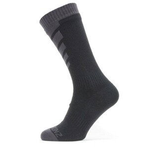 Ponožky SealSkinz Waterproof Warm Weather Mid Length Velikost ponožek: 39-42 / Barva: šedá/černá