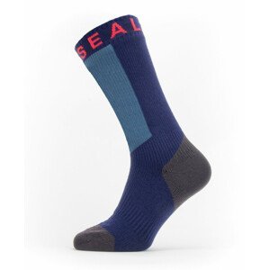 Nepromokavé ponožky SealSkinz Waterproof Warm Weather Mid Length with Hydrostop Velikost ponožek: 43-46 / Barva: modrá/červená