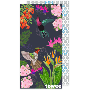 Rychleschnoucí osuška Towee Floral 80 x 160 cm Barva: modrá