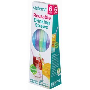 Brčka Sistema Reusable Drinking Straws 6 Pack Barva: mix barev