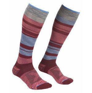 Dámské podkolenky Ortovox All Mountain Long Socks W Velikost ponožek: 35-38 / Barva: šedá/červená