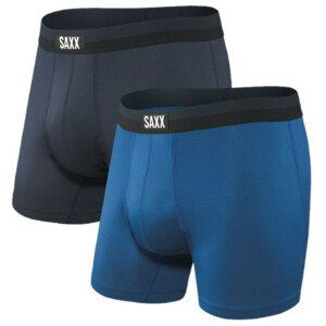 Pánské boxerky Saxx Sport Mesh BB Fly 2Pk Velikost: L/ Barva: tmavě modrá/světle modrá