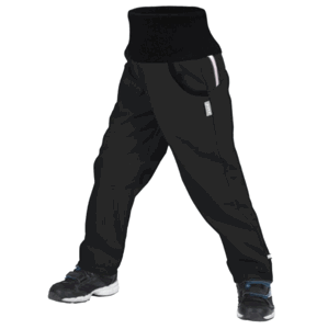 Dětské softshellové kalhoty Unuo fleece Street Dětská velikost: 104-110 / Barva: černá