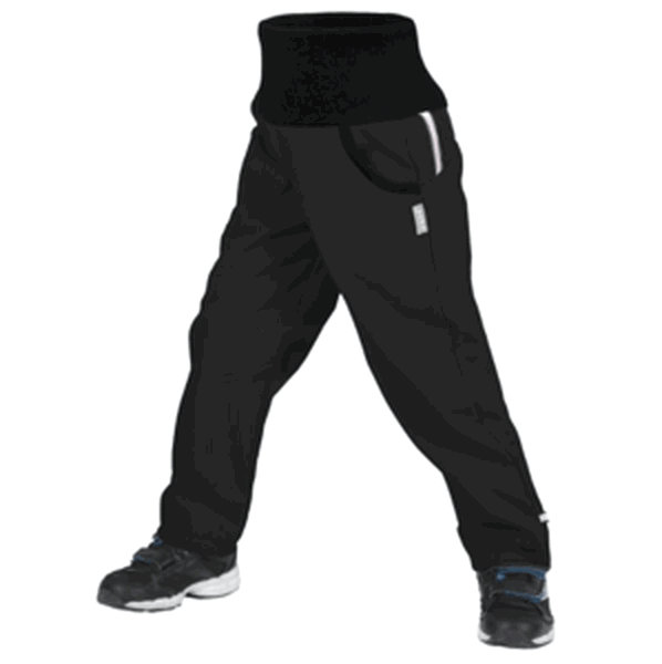 Dětské softshellové kalhoty Unuo fleece Street Dětská velikost: 110-116 / Barva: černá