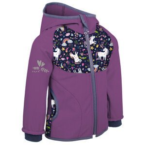 Dětská softshellová bunda Unuo fleece vzor Dětská velikost: 74-80 / Barva: fialová