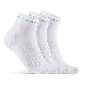 Ponožky Craft Core Dry Mid 3-Pack Velikost ponožek: 46-48 / Barva: bílá