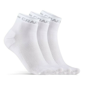 Ponožky Craft Core Dry Mid 3-Pack Velikost ponožek: 37-39 / Barva: bílá