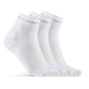 Ponožky Craft Core Dry Mid 3-Pack Velikost ponožek: 40-42 / Barva: bílá