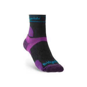 Dámské ponožky Bridgedale UL T2 MS 3/4 Crew Women's Velikost ponožek: 35-37 / Barva: černá/fialová