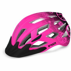 Cyklistická helma R2 Lumen Junior Velikost helmy: 52-56 cm / Barva: černá/růžová