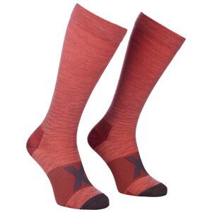 Kompresní ponožky Ortovox Tour Compression Long Socks W Velikost ponožek: 35-38 / Barva: červená