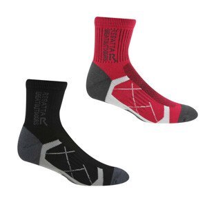 Dámské ponožky Regatta Ladies 2pk Sock Velikost ponožek: 36-38 / Barva: černá/červená