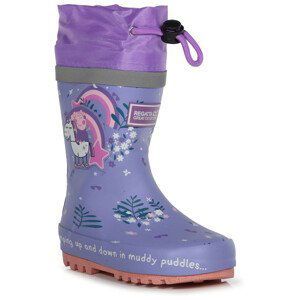 Dětské holínky Regatta Peppa Splash Welly Dětské velikosti bot: 27 / Barva: fialová