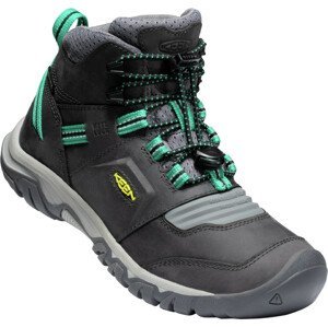 Dětské boty Keen Ridge Flex Mid Wp Youth Dětské velikosti bot: 35 / Barva: černá/zelená