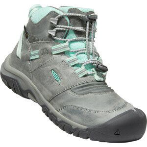 Dětské boty Keen Ridge Flex Mid Wp Youth Velikost bot (EU): 35 / Barva: světle šedá