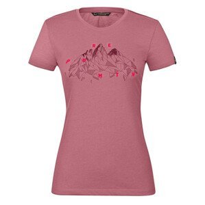Dámské triko Salewa Geometric Dry W T-Shirt Velikost: S / Barva: růžová