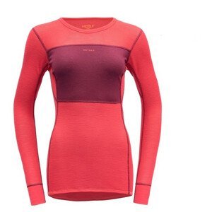 Dámské funkční triko Devold Wool Mesh Woman Shirt Velikost: L / Barva: malinová