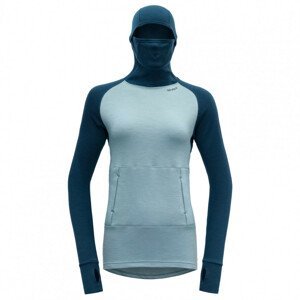 Dámské funkční triko Devold Expedition Arctic Woman Hoodie Velikost: L / Barva: modrá/šedá