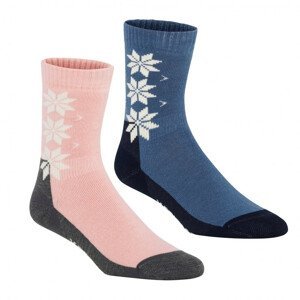 Ponožky Kari Traa Kt Wool Sock 2PK Velikost ponožek: 36-38 / Barva: růžová/modrá