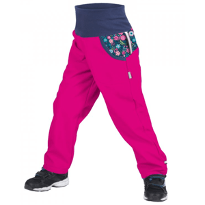 Dětské softshellové kalhoty Unuo Fleece vzor Dětská velikost: 122-128 / Barva: růžová