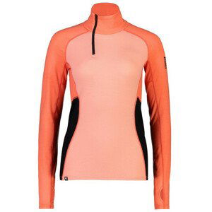 Dámské funkční triko Mons Royale Olympus Half Zip Velikost: L / Barva: růžová