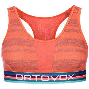 Sportovní podprsenka Ortovox 185 Rock'N'Wool Sport Top Velikost: S / Barva: oranžová