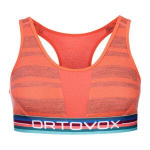 Sportovní podprsenka Ortovox 185 Rock'N'Wool Sport Top Velikost: L / Barva: oranžová