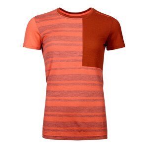 Dámské funkční triko Ortovox W's 185 Rock'N'Wool Short Sleeve Velikost: XS / Barva: oranžová