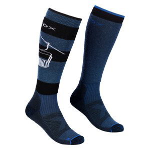 Pánské podkolenky Ortovox Free Ride Long Socks Velikost ponožek: 39-41 / Barva: modrá
