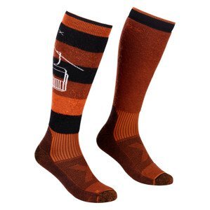 Pánské podkolenky Ortovox Free Ride Long Socks Velikost ponožek: 39-41 / Barva: červená