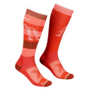 Dámské ponožky Ortovox W's Free Ride Long Socks Velikost ponožek: 35-38 / Barva: červená