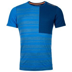Pánské funčkní triko Ortovox 185 Rock'N'Wool Short Sleeve Velikost: M / Barva: modrá