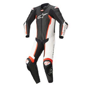 Jednodílná moto kombinéza Alpinestars Missile 2 černá/bílá/červen