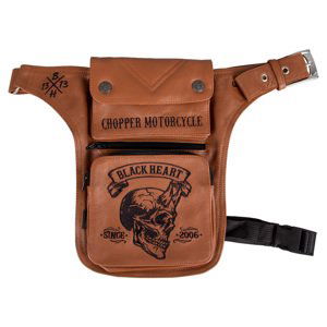 Stehenní kapsa W-TEC Black Heart Devil Skull Brown Leather