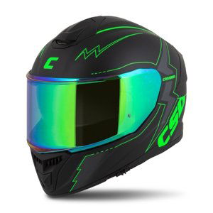 Moto přilba Cassida Integral GT 2.1 Flash černá matná/zelená fluo