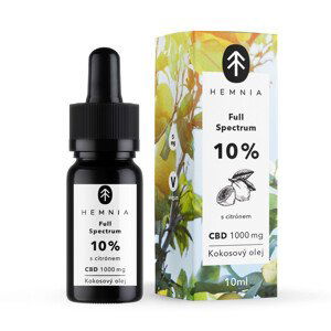 Kokosový olej Hemnia Full Spectrum CBD 10%, 1000 mg, 10 ml  citrón