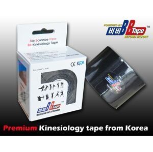 Kineziologický tejp BB Tape - 5 m x 5 cm Barva: černá