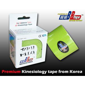 Kineziologický tejp BB Tape - 5 m x 5 cm Barva: zelená limetková