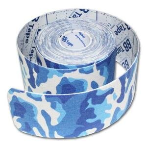 Kineziologický tejp BB Tape s designem maskování - 5mx5cm Barva: modrá