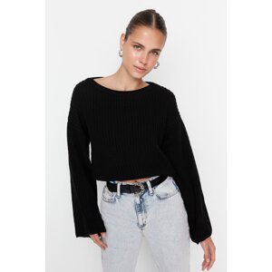 Trendyol Black Crop and Spanish Sleeves Knitwear Sweater