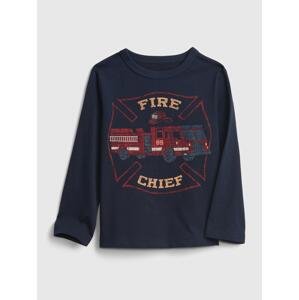GAP Dětské tričko fire truck graphic t-shirt - Kluci