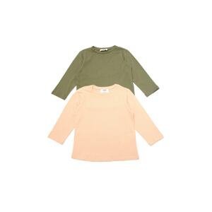 Trendyol Khaki-Beige 2-Pack Boy Child Basic Knitted T-Shirt