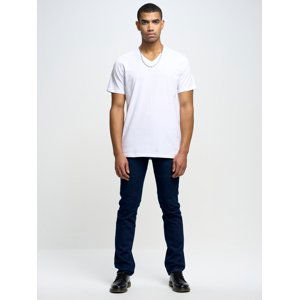 Big Star Man's V_neck_ss T-shirt 152533 Cream-101